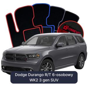 OMEVO Velours-Autofußmatten für Dodge Durango R/T 6-Sitzer WK2 3 gen SUV (2010-2026)