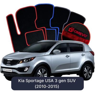 Velours-Autofußmatten OMEVO für Kia Sportage USA 3 gen SUV (2010-2015)