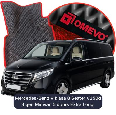 EVA Autoteppiche OMEVO für Mercedes-Benz V klasa 8-Sitzer V250d 3 gen Minivan 5 Türer Extra lang (2015-2026)