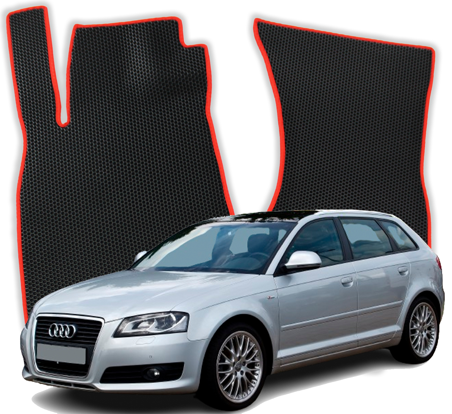 OMEVO EVA Fußmatten für Audi A3 S-Line 8P 2 gen Kompakt 5 Türer (2003-2013)