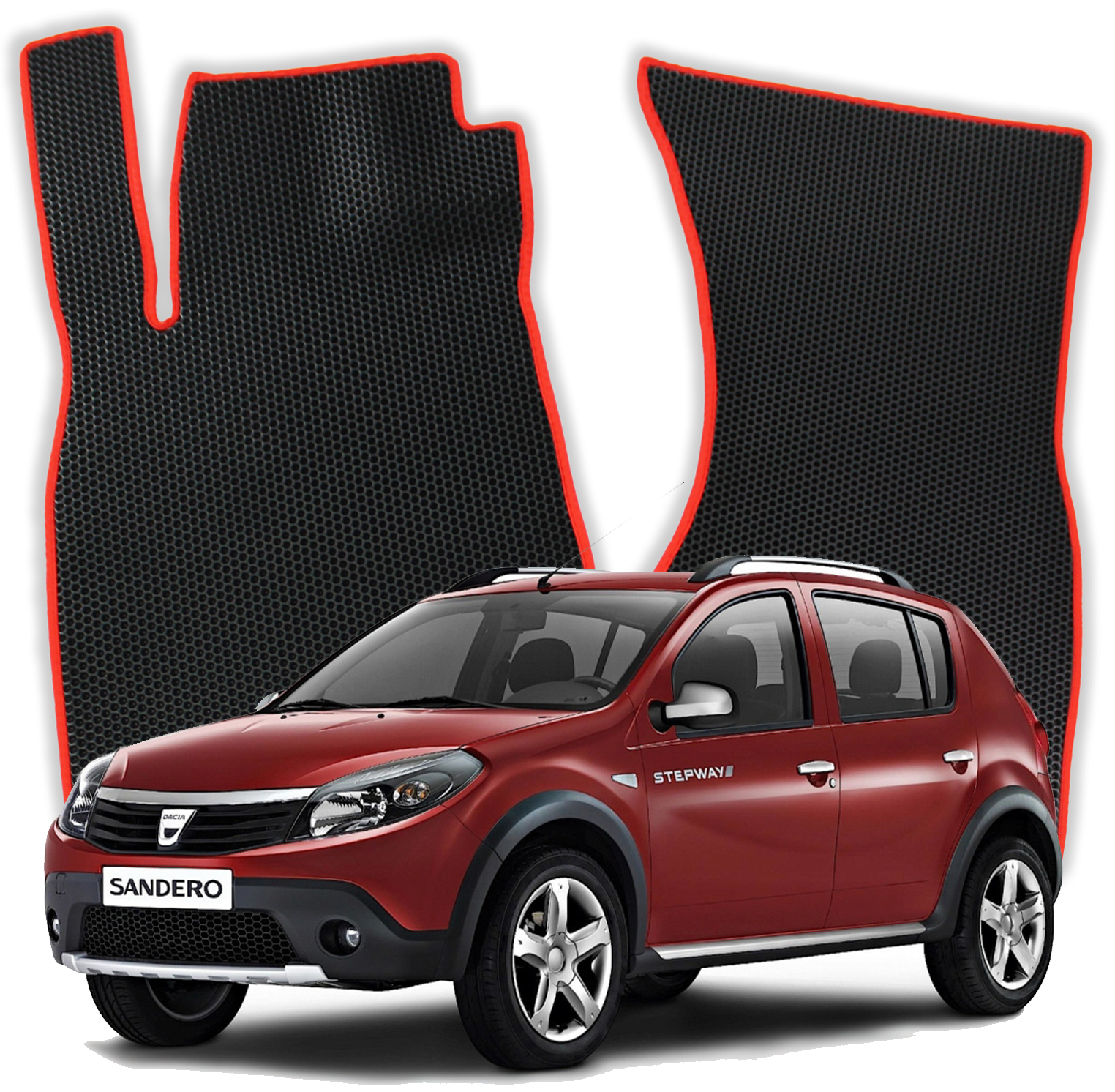OMEVO EVA Fußmatten für Dacia Sandero Stepway 1 gen Kompakt 5 Türer (2008-2012)