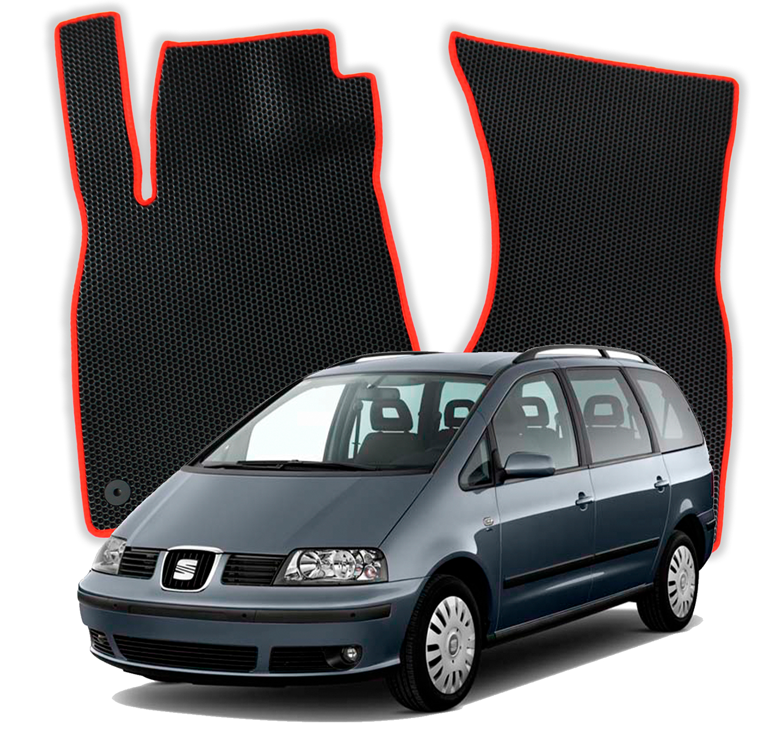 OMEVO EVA Fußmatten für Seat Alhambra 7-Sitzer 1 gen Minivan (1996-2010)