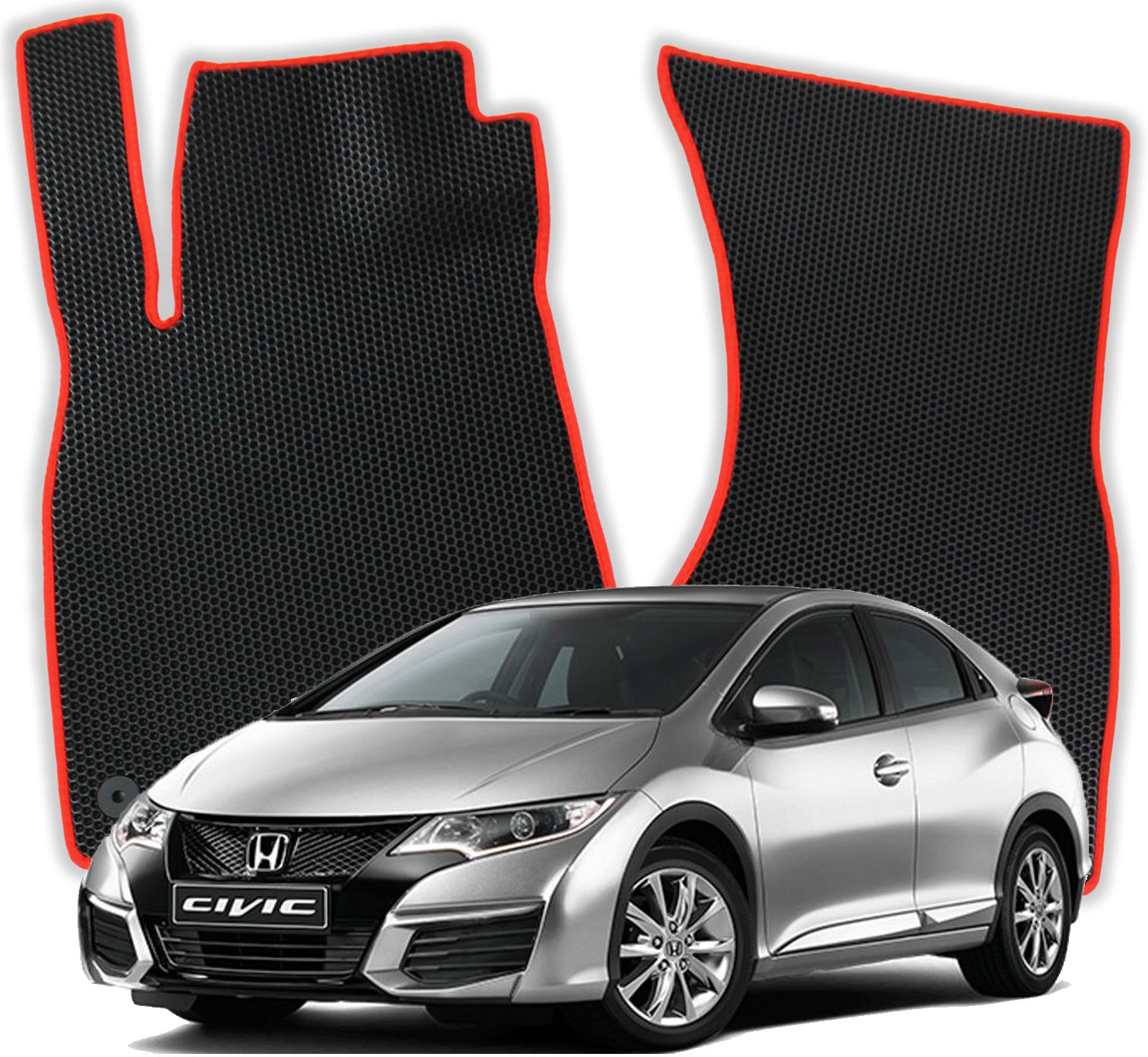 OMEVO EVA Fußmatten für Honda Civic 9 gen Kompakt 5 Türer (2011-2016)