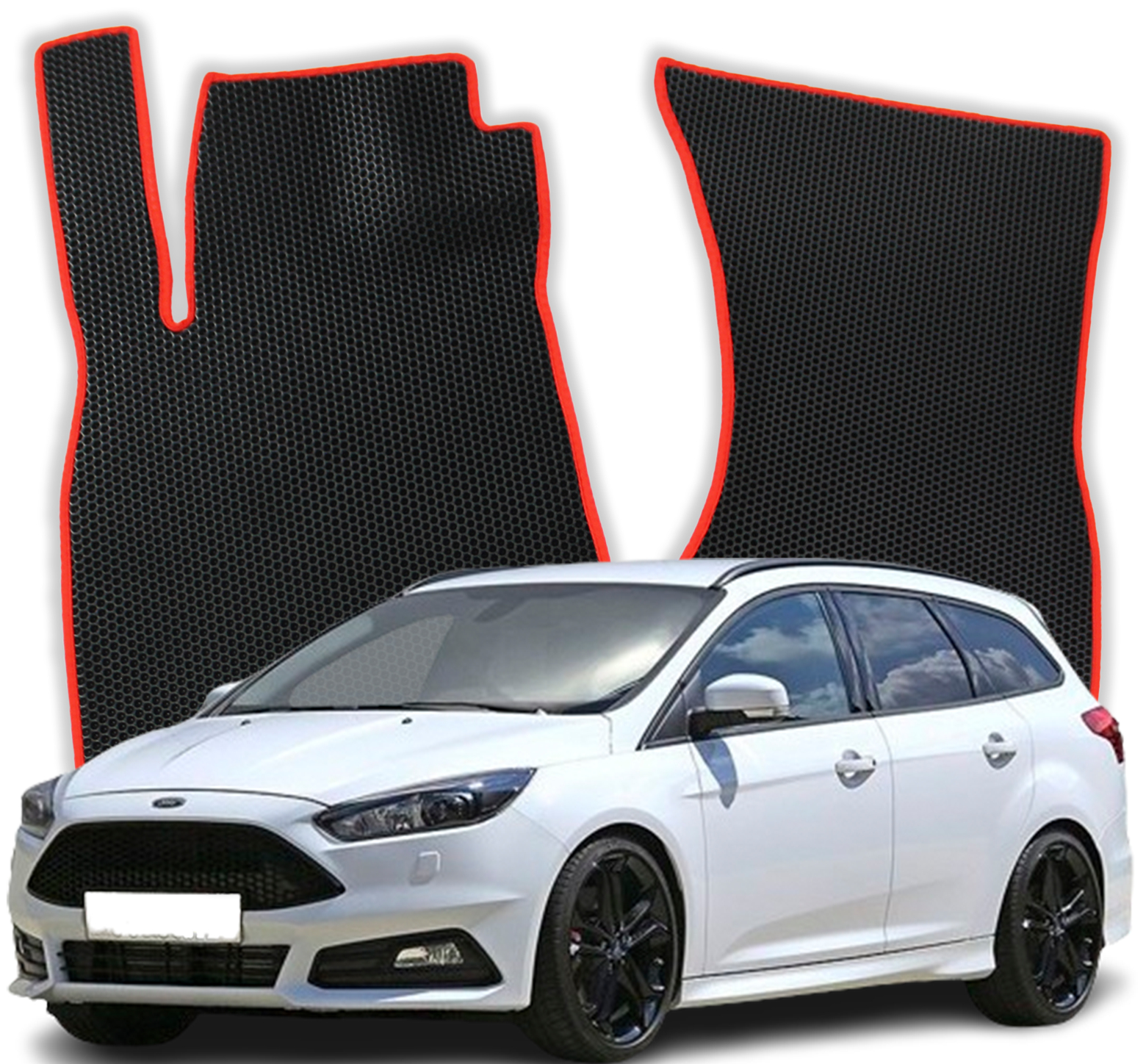 OMEVO EVA Fußmatten für Ford Focus ST 3 gen Kombi 5 Türer (2010-2018)