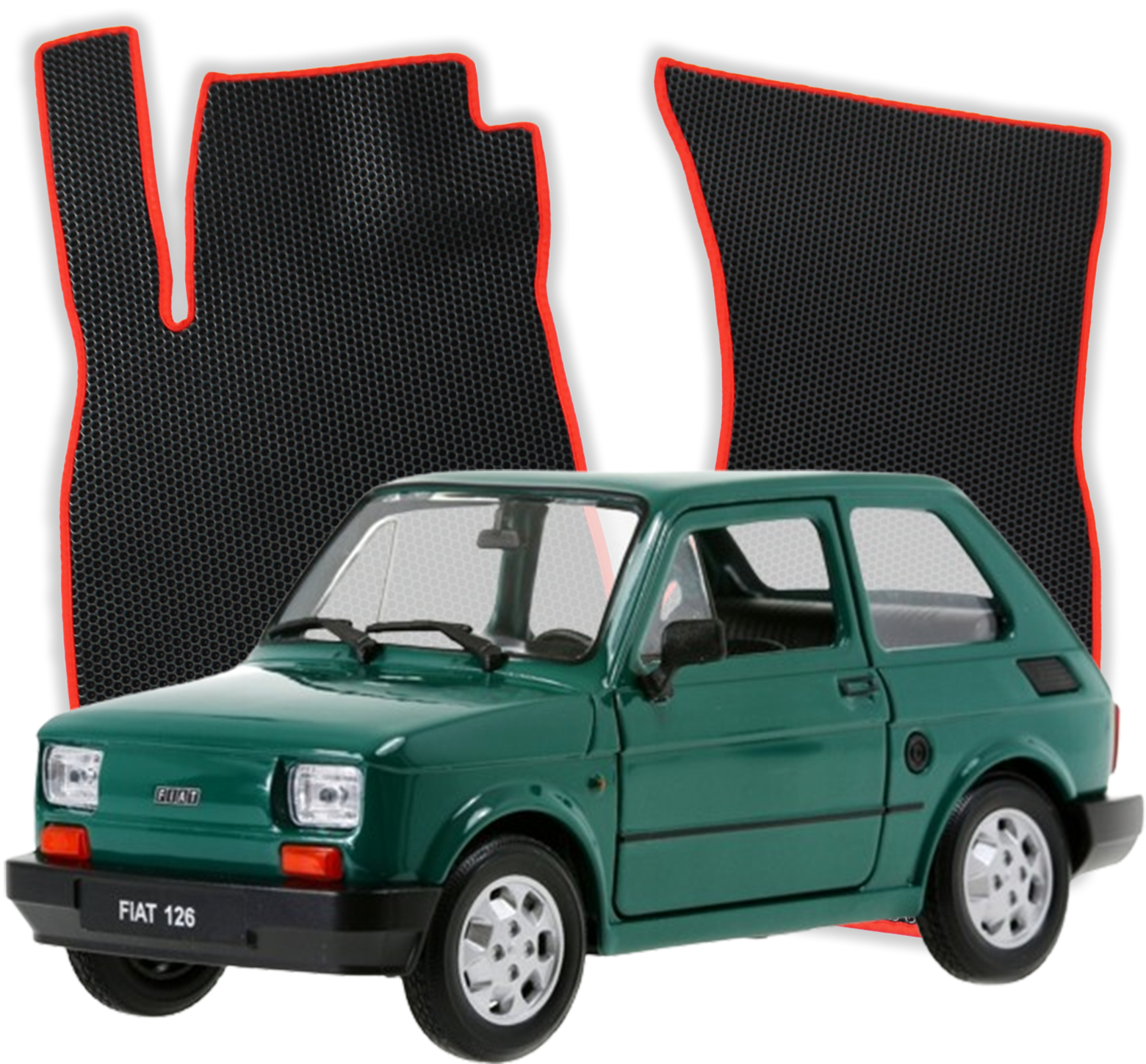 OMEVO EVA Fußmatten für Fiat 126 1 gen Kompakt 3 Türer (1973-2000)