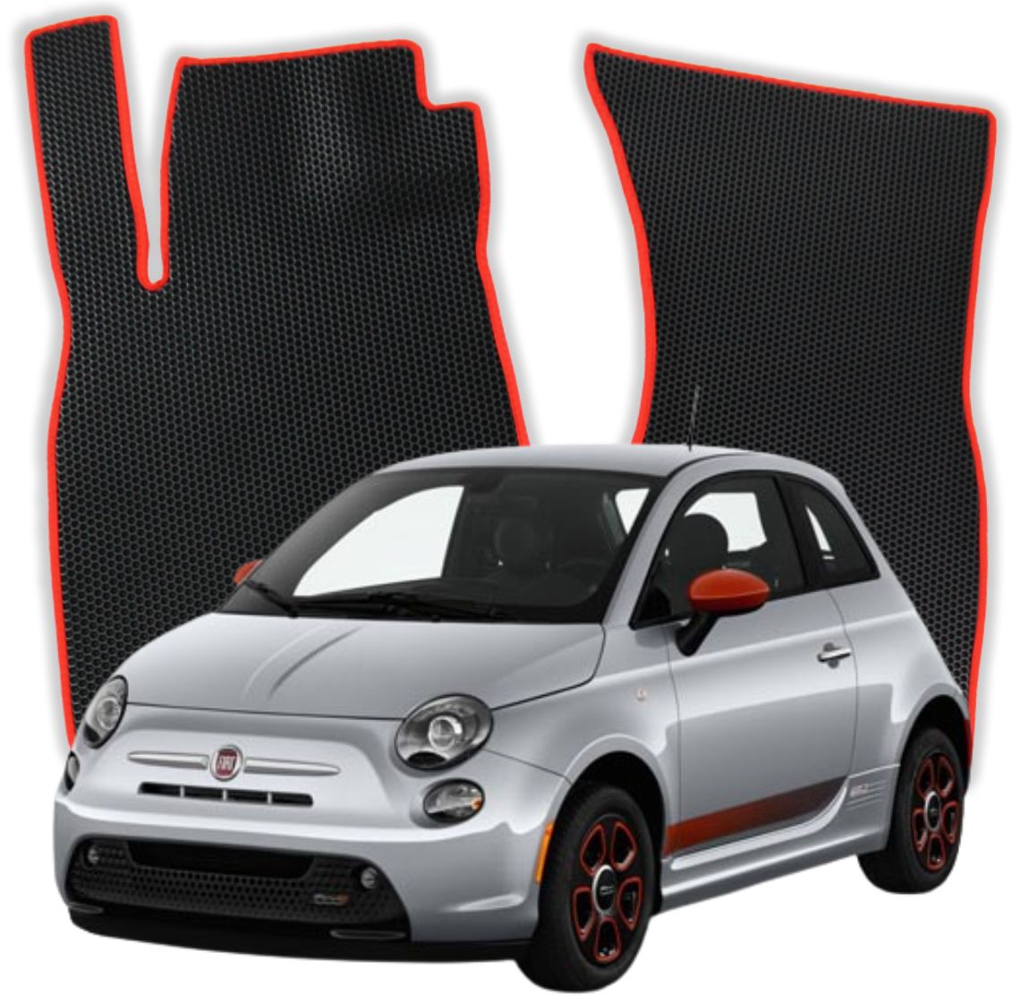 OMEVO EVA Fußmatten für Fiat 500 1 gen Kompakt 3 Türen (2007-2023)