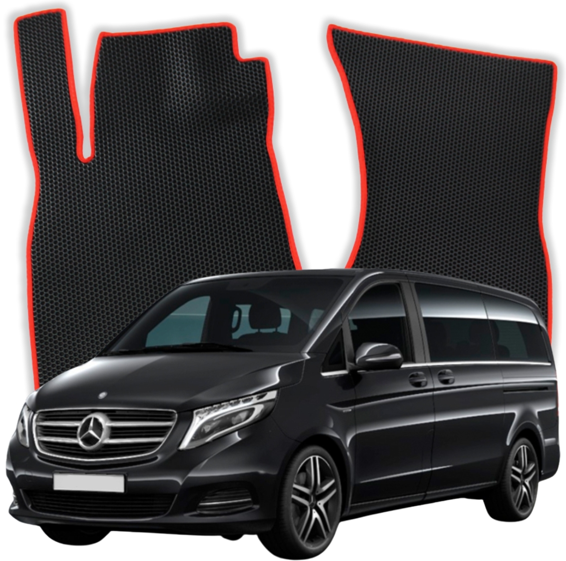 OMEVO EVA Fußmatten für Mercedes-Benz V-Klasse W447 3 gen Minivan Langversion (2014-2025)