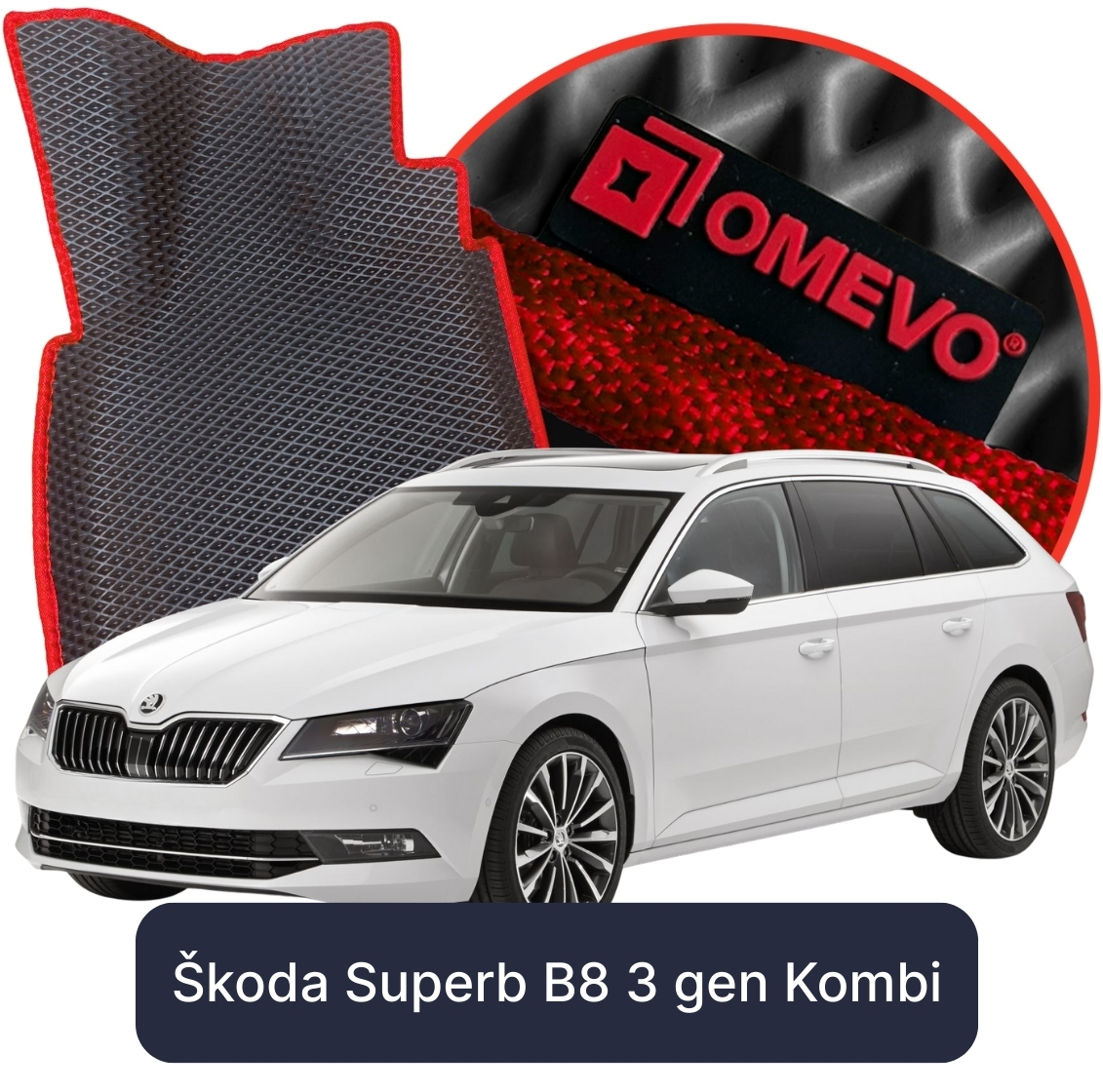 OMEVO 5D Pro EVA Fußmatten für Škoda Superb B8 3. gen Kombi (2015-2024)