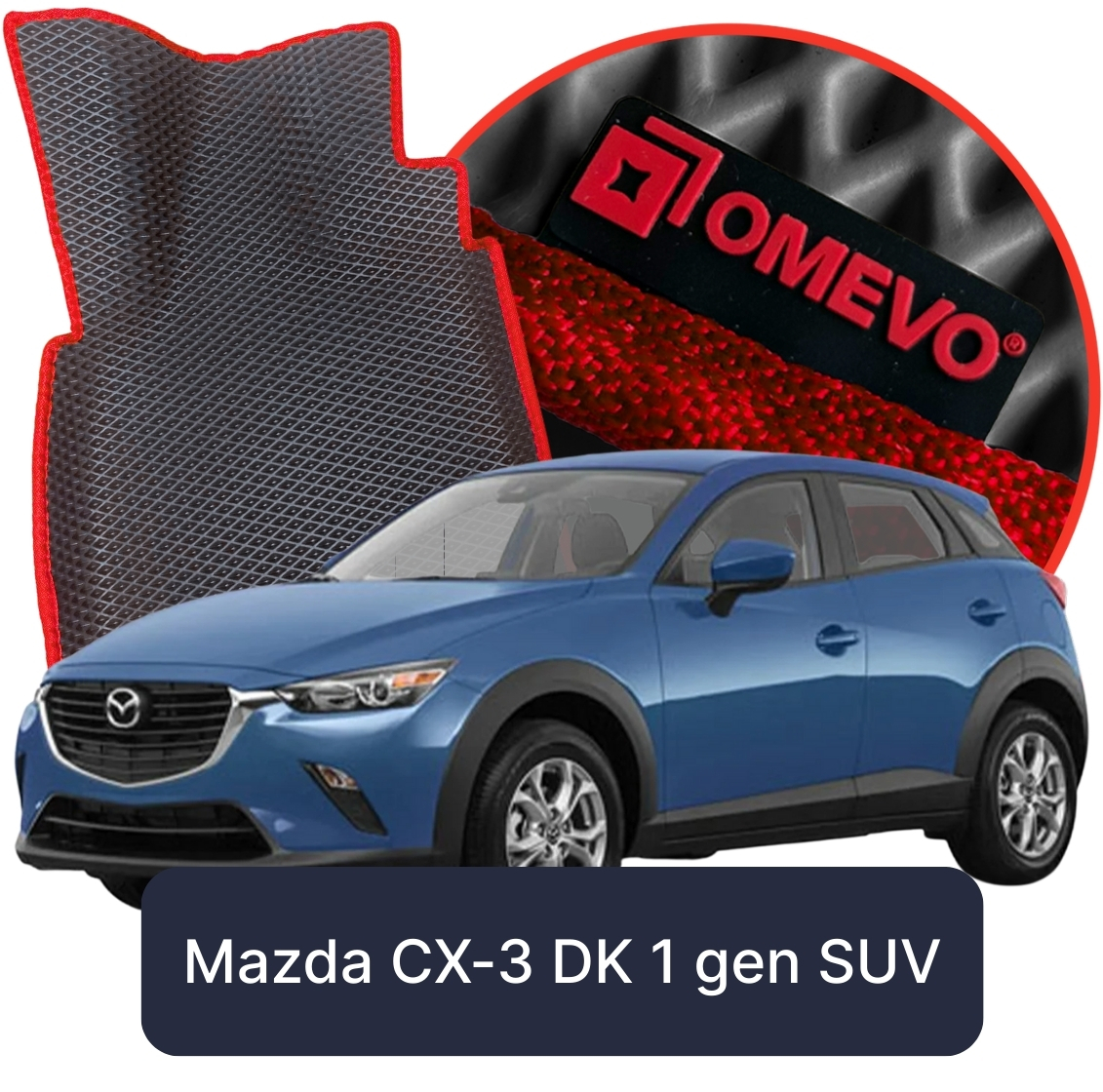 OMEVO 5D Pro EVA Fußmatten für Mazda CX-3 DK 1. gen SUV (2014-2021)