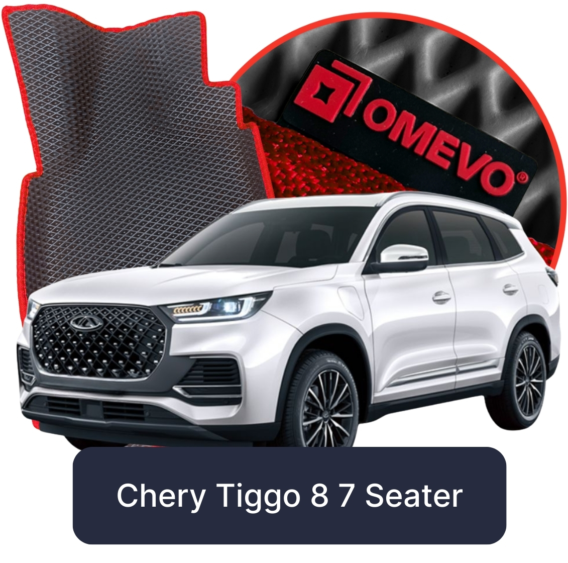 OMEVO 5D Pro EVA Fußmatten für Chery Tiggo 8 7-sitzig 2. gen SUV (2022-2025)