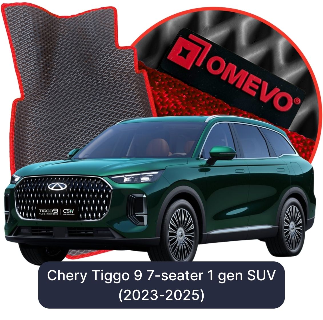 OMEVO 5D Pro EVA Fußmatten für Chery Tiggo 9 7-Sitzer 1 gen SUV (2023-2025)