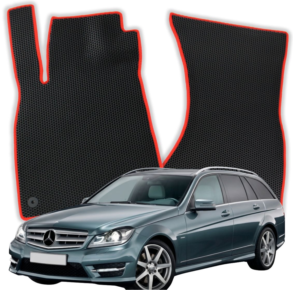 OMEVO EVA Fußmatten für Mercedes-Benz C-Klasse C180 W204 3 gen Kombi (2007-2014)